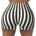 thumbnail image 2 of Haiem Black And White Thick Stripes No Front Seam Biker Shorts for Women Yoga Workout Gym Bike Shorts with Tummy Control Moisture-Wicking-Small, 2 of 9