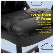 Serta Hannah Executive Office Chair, Ergonomic Computer Chair with Lumbar Support, Adjustable Seat, Pillowed Headrest, Bonded Leather, Black