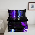thumbnail image 5 of Erosebridal Purple Lightsaber Comforter Sets King Size, Games Light Sword Comforters & Duvets, Starry Sky Decor, 3pcs, 5 of 7