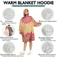 thumbnail image 5 of Wearable Oversized Blanket,Orange Floral and Petal Pattern Wearable Blanket Hoodie for Adults,Cozy Hooded Blankets with Super Pockets,Super Warm Fuzzy Pullover for Women & Men, 5 of 6