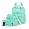 thumbnail image 3 of Bsvklp 3 Uds 2017 Nueva Mochila Para Mujer, Bonita Mochila Escolar Con Estampado De Conejito Para Niñas (Verde)-151298,04 Bsvklp Para estrenar, 3 of 8