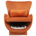 thumbnail image 6 of LiviNest Pet-Friendly Lounge Chair: 2-in-1 Chair & Pet Nook for Living Room - Orange Velvet Accent Chair with Ergonomic Back Support for Home Office & Pet Owners, 6 of 6