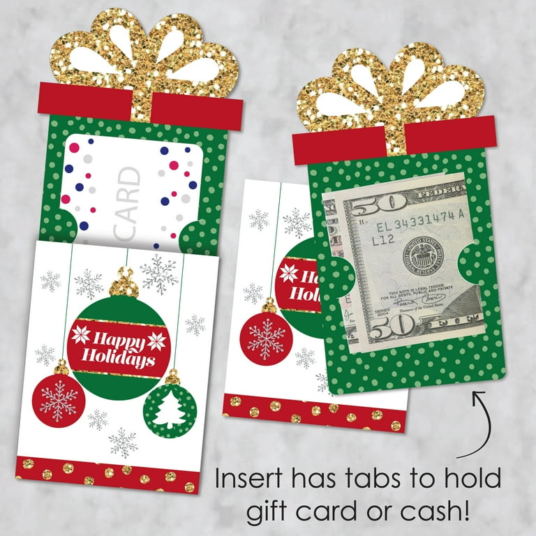 Secret Santa - Christmas Gift Exchange Party Money and Gift Card Sleeves -  Nifty Gifty Card Holders - Set of 8