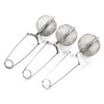 thumbnail image 1 of Paquete de 3 coladores de té de malla con forma de bola y asa para té de hojas sueltas y especias calientes, infusor de té de acero inoxidable, filtro de té, 1 of 4