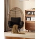 thumbnail image 4 of Silla Huevito Giratoria 360° Exteriore Sobredimensionada, Estructura de Acero con Rattan y 4 Cojines, Silla Giratoria para Patio o Porche, 4 of 7