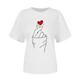 thumbnail image 4 of Yteetum Valentine Gifts Women's Valentine's Day T Shirts Oversized Crewneck Valentines Graphic Print Short Sleeve Shirt Womens Casual Solid Round Neck Plus Size Loose Fits Tee Top Summer Clothes, 4 of 6