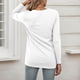 thumbnail image 3 of MHFRRA Camisetas de Mujer para Uso Informal, Otoño e Invierno, Camisetas de Manga Larga con Cuello Redondo para Una Comodidad Diaria. Blanco, 3 of 5