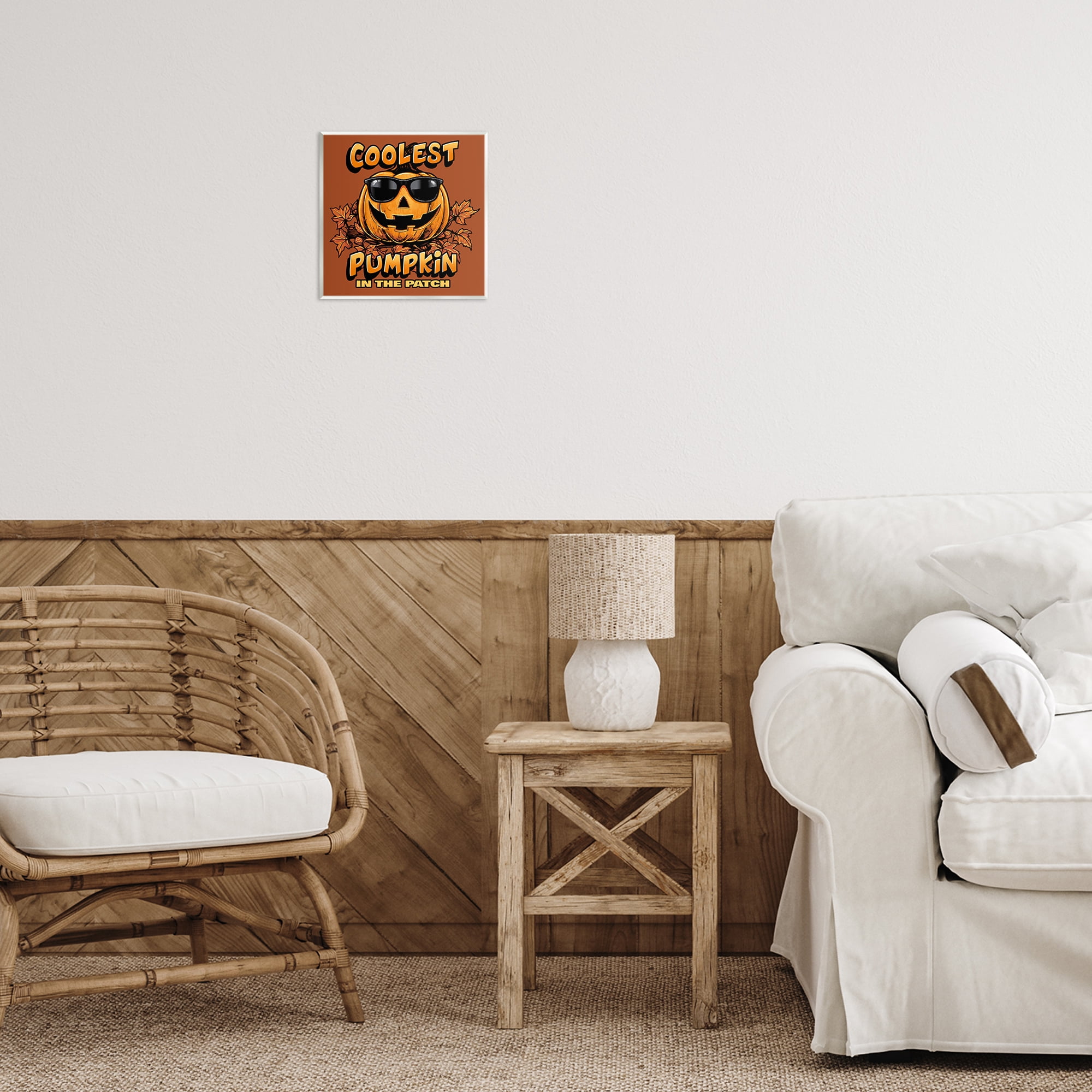 Stupell Industries Coolest Pumpkin with Sunglasses Holiday Painting Unframed Art Print Wall Art, 12 x 12