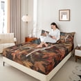 thumbnail image 4 of Feelyou Rustic Deer Animal Full Size Sheets, Retro American Flag Bed Sheets, 4 Pieces, 4 of 7