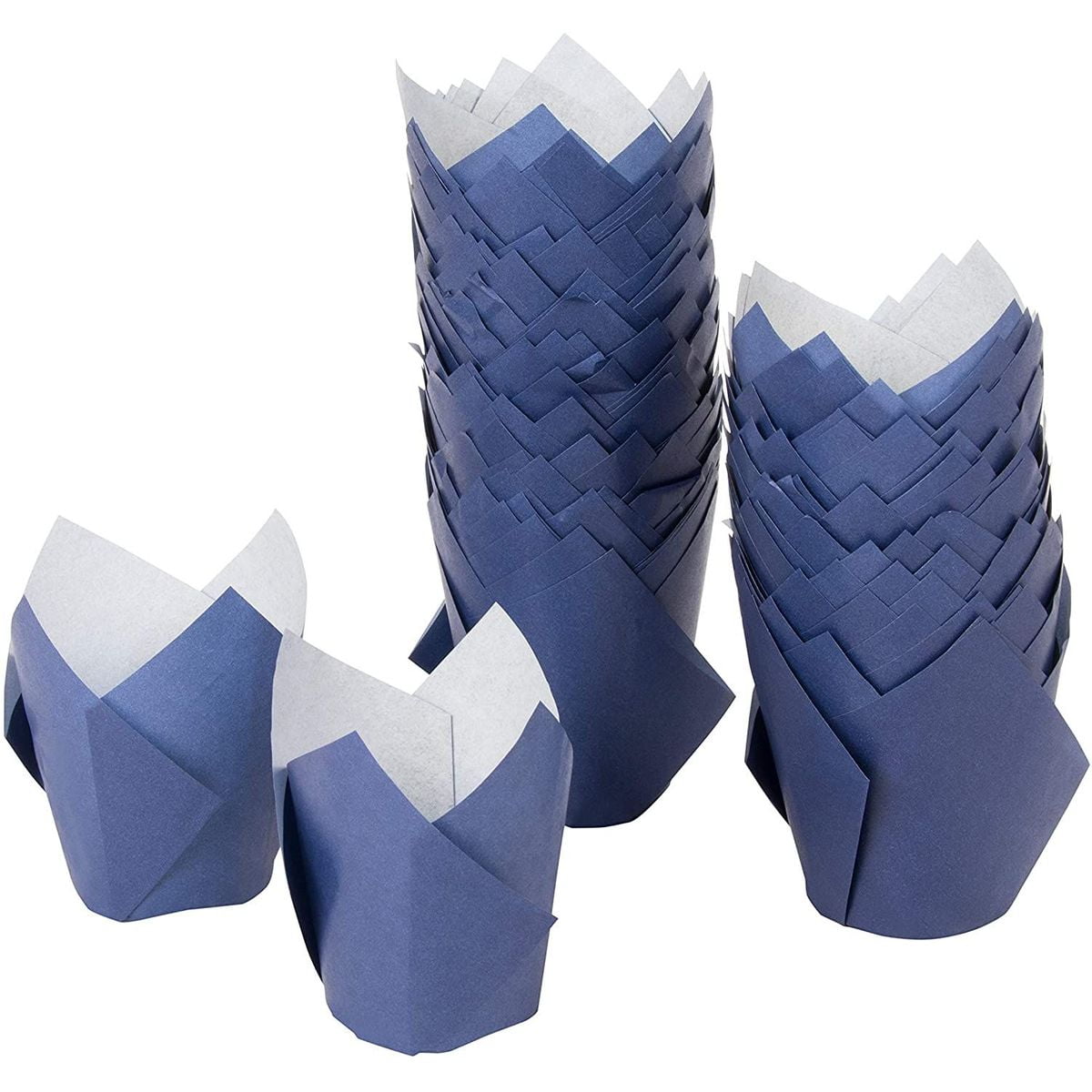 Restaurants Perfect for Birthday Parties Navy Blue Baby Showers Tulip Cupcake Liners Catering 100-Pack Medium Baking Cups Bakeries Weddings Muffin Wrappers