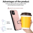 thumbnail image 5 of for iPhone 11 PU Leather Phone Case Cover, Classic Shoulder Strap Card Slots Shockproof Protective Ring Bracket Anti-scratch Ultra Slim Back Case for iPhone 11 - Rosegold, 5 of 8