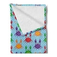 thumbnail image 2 of Crabs Soft Flannel Fleece Throw Blanket, Cartoon Art Style Illustration of Crabs on the Blue Background with Bubbles Print, Cozy Plush for Indoor and Outdoor Use, 50" x 70", Multicolor, by Ambesonne, 2 of 5