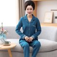thumbnail image 1 of REDHOTYPE Pyjama Simple Mode Femme Manches Longues Pantalon Coton Grande Taille Col Rond Vêtements de Maison Deux Pièces, 1 of 2