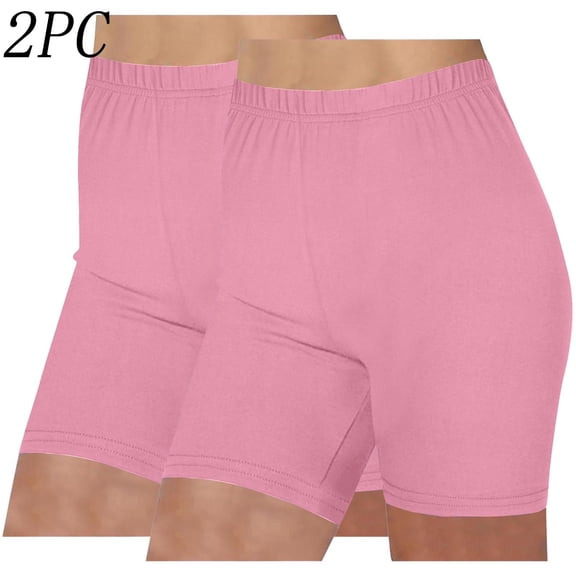Kctiaxy 2 Pack Yoga Shorts for Women Fashion Fitness Stretch Slim Summer Shorts Solid Color High Waist Lift The Hip Workout Biker Leggings