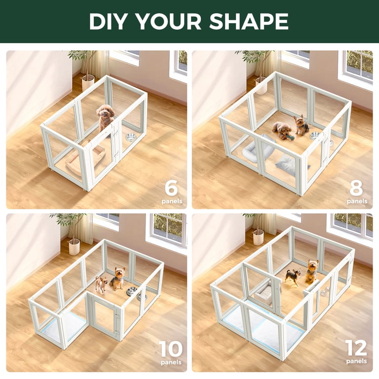 FXW AuraSpace Acrylic Indoor Dog Playpen for Puppies and Small