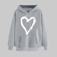 thumbnail image 2 of Plebaso Sweat à Capuche pour Femmes Mignon Cœur Manches Longues Décontracté avec Poches, 2 of 5