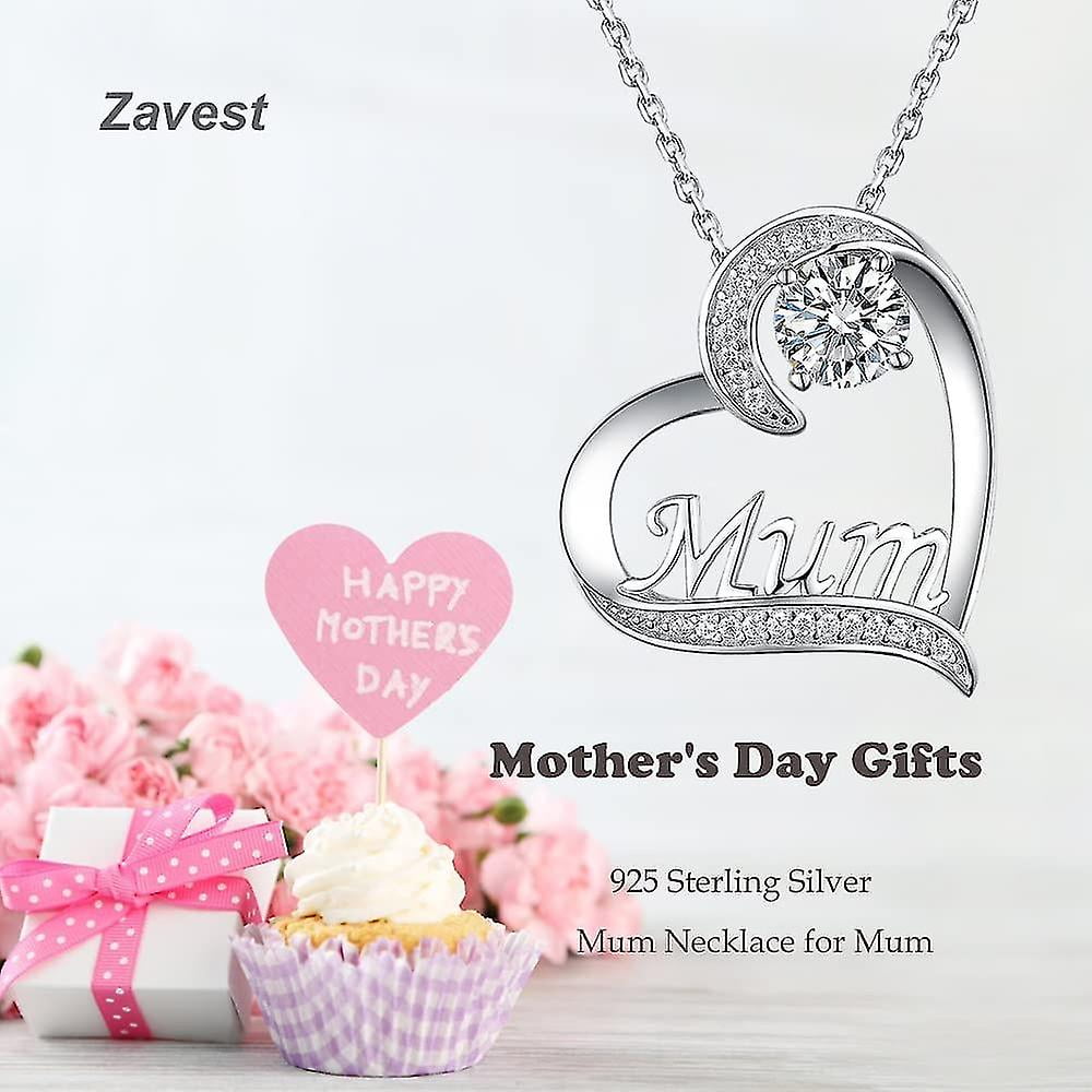 Mum Necklace For Mum 925 Sterling Silver Love Heart Pendant Birthstones Jewellery Mothers Day Gifts Walmart