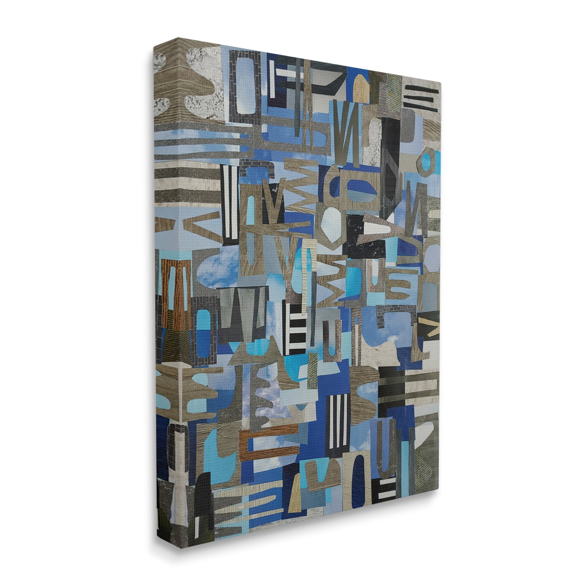 Stupell Skies Over Loire Valley Abstract Collage Abstract Painting Gallery Wrapped Canvas Print Wall Art