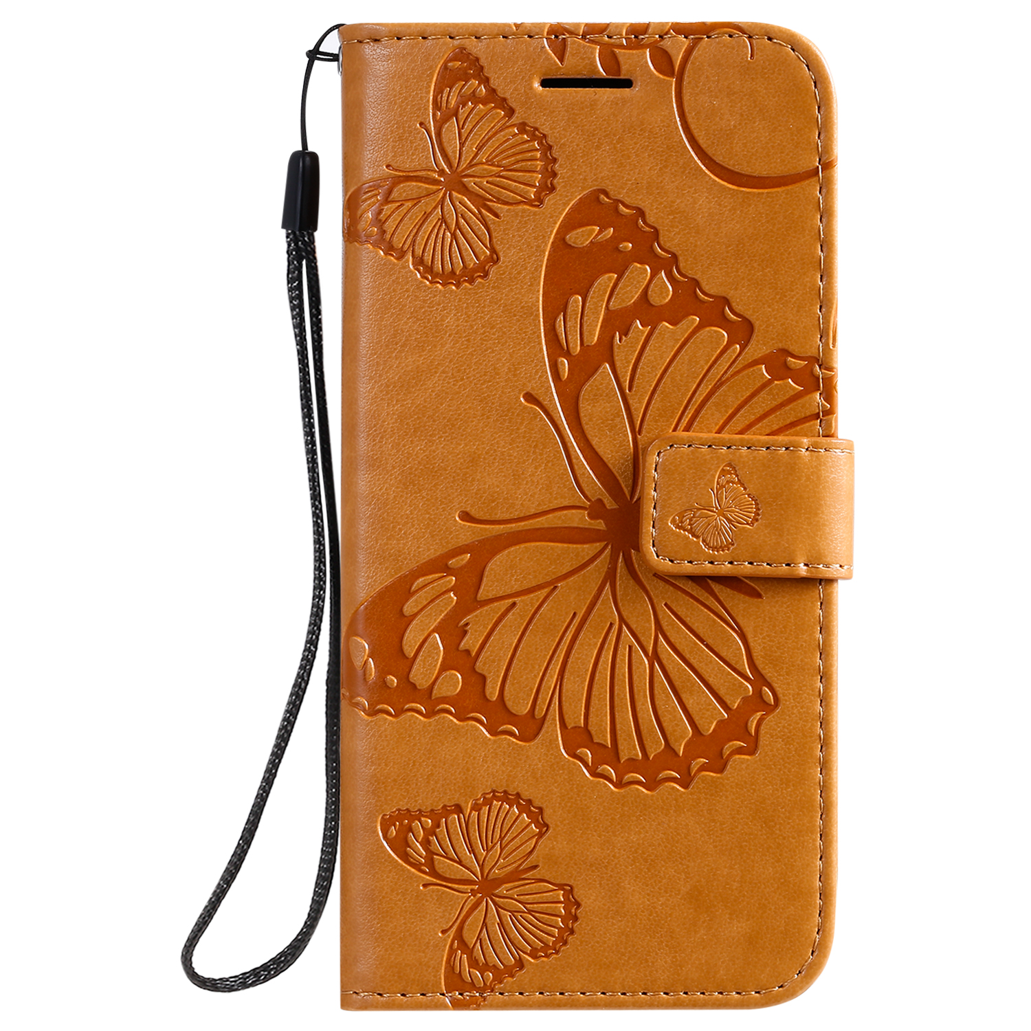 Galaxy S20 Ultra 5G Case, S20 Ultra Wallet Case, Allytech Pretty Retro Embossed Butterfly PU Leather Book Style Protection Slim Folio Flip Case Cover for Samsung Galaxy S20 Ultra 6.9", Yellow - image 1 of 1