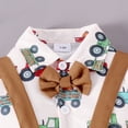 thumbnail image 4 of GYRATEDREAM Baby Boys Pants Sets Gentleman Suits Infant Long Sleeve Shirt + Pants + Bow Tie + Suspenders,Toddler Gentleman Outfits for 0-18M Coffee, 4 of 9