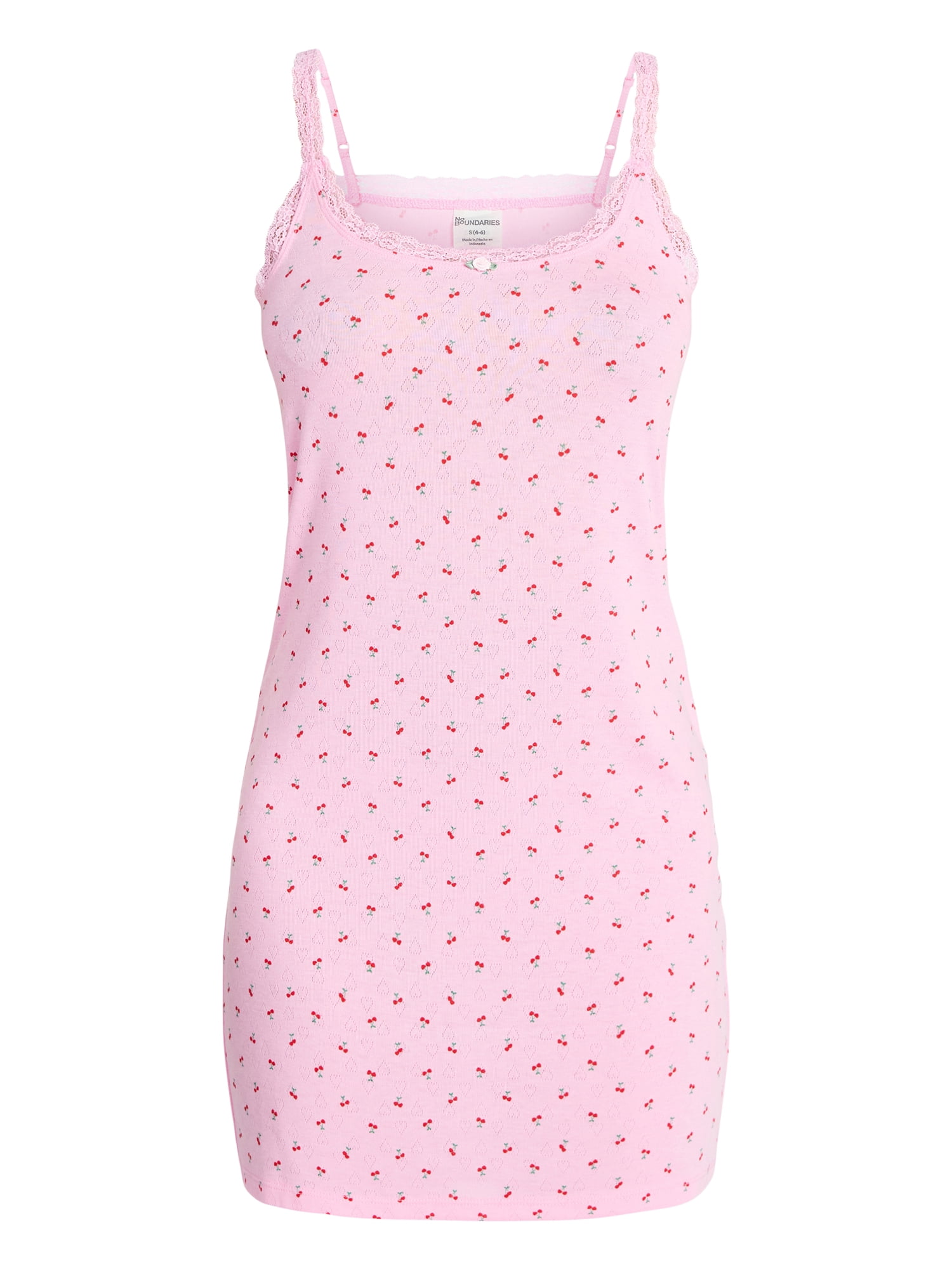 No Boundaries Sleep Pointelle Knit Slip Dress, Women’s XXS-3X