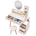 thumbnail image 2 of Vanity Table Cushioned Stool,Touch Control LED Mirror, Large Capacity Storage, 2 of 11