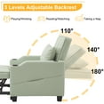 thumbnail image 2 of Ktaxon 3-in-1 Single Sofa Bed Convertible Sleeper Chair Tech Fabric Futon Sofa with Lumbar Pillow for Living Room Bedroom Office Apartment Furniture Light Green, 2 of 8