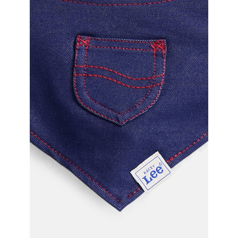 Kacey Lee Denim Pocket Pet Bandana for Cats and Dogs, Blue, Medium