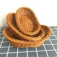 thumbnail image 7 of Wicker Bread Basket Woven Tabletop Food Fruit Vegetables Serving Restaurant Serving Basket/ Imitation Rattan Small Fruit And Dessert Plate Bw2, 7 of 7
