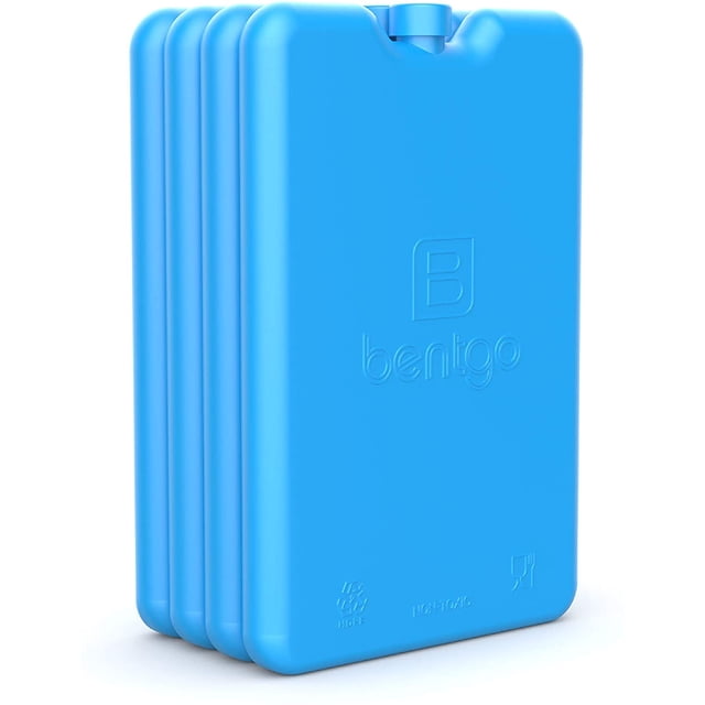 Bentgo Ice Lunch Chillers - Ultra-Thin Ice Packs Perfect for Everyday Use in Lunch Bags, Lunch Boxes and Coolers - 4 Pack (Blue)