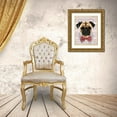 thumbnail image 3 of Fab Funky 12x14 Gold Ornate Wood Framed with Double Matting Museum Art Print Titled - Pug with Red and White Spotty Bow Tie, 3 of 4