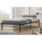 Chanelle Black Finish Metal Frame Single Platform Bed