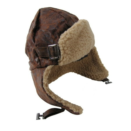 Aviator Cap Goggles - Aviator Helmet Wool Bomber Pilot Trooper Hat Warm Winter Cap