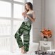 thumbnail image 5 of Balery Green Snakeskin Pantalones de pijama para mujer, pijamas ultraligeros, pantalones de estar por casa-Medium, 5 of 6
