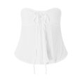 thumbnail image 1 of Faithtur Women Wrap Chest Tube Tops Solid Color Boat Neck Tie-Up Strapless Tank Tops Summer Backless Bandeau Tops, 1 of 9