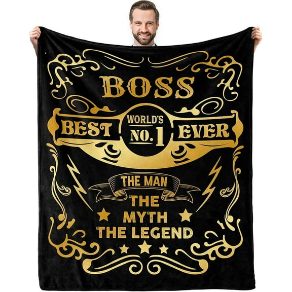 LHSHID Boss Gifts for Men Boss Day Gifts for Men Boss Christmas Appreciation Birthday Gifts Best Boss Ever Gift for Male Cozy Throw Blanket 30"x40"