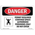 thumbnail image 1 of SignMission OS-DS-A-1824-L-1918 18 x 24 in. OSHA Danger Sign - Permit Required Confined, 1 of 1