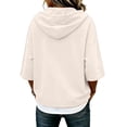 thumbnail image 6 of TZZQ 3/4 Sleeve Hoodie Sweatshirts for Women Drawstring Hood Oversized Pullover Sweatshirt Comfort Plain Long Sleeve Pullover Tops Plus Size Cute Basic Lightweight Hoodie Sweatshirts Beige L, 6 of 7