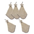 thumbnail image 3 of IDEANATEGRATE 5Ud Toallas Pequeñas Cuadradas De Coral Fleece Para Cara Beige Suaves Y Absorbentes, 3 of 5