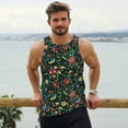 thumbnail image 6 of Zufioo Mexican Flower 1 Print Men's Vest, Sleeveless Quick-drying Muscle T-shirt, Suitable for Sports Fitness, Home Leisure Wear-, 6 of 7