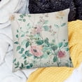 thumbnail image 2 of BANET Watercolor Floral Pillow Covers, Spring Teal Flower Decorative Throw Pillows Farmhouse Floral Pillow Case for Sofa Bedroom Living Room Indoor Outdoor 22x22in, 2 of 5