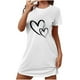 thumbnail image 2 of Camisón corto de poliéster para mujer, talla grande, estampado de San Valentín, cuello redondo, manga corta, 2 of 4