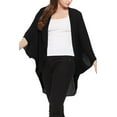 thumbnail image 4 of Women's  Loose Fit 3/4 Sleeves Kimono Style Cover Up Solid Cardigan S-3XL, 4 of 4