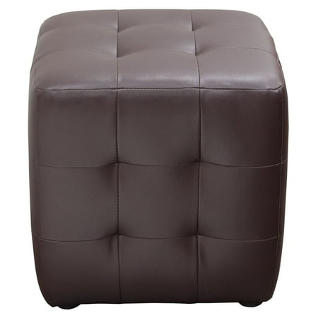 Diamond Sofa Bonded Leather Tufted Cube Accent Ottoman