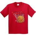 thumbnail image 3 of Inktastic Basketball Swish Youth T-Shirt, 3 of 5