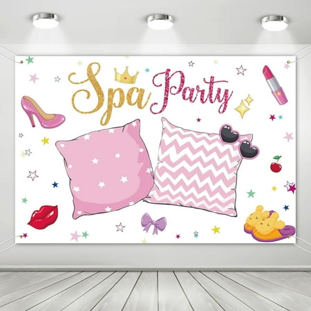 Spa Party Backdrop,Girl Spa Party Decorations Background,Girls Women Princess Sweet Pink Backdrop,Glamour Cosmetics Beauty Make Up Photography Background