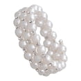 thumbnail image 1 of tredstone Exquise Perle Strass Bracelet Extensible pour Mariage Mariage Femmes S Accessoire à la Mode Blanc 3 Rangée 1Set, 1 of 6