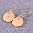 thumbnail image 4 of Tranches de Bois Rondes Non Percées Pièces de Bois Pré-Percées Bricolage avec Ficelle de Jute 34CM Lot de 50, 4 of 7