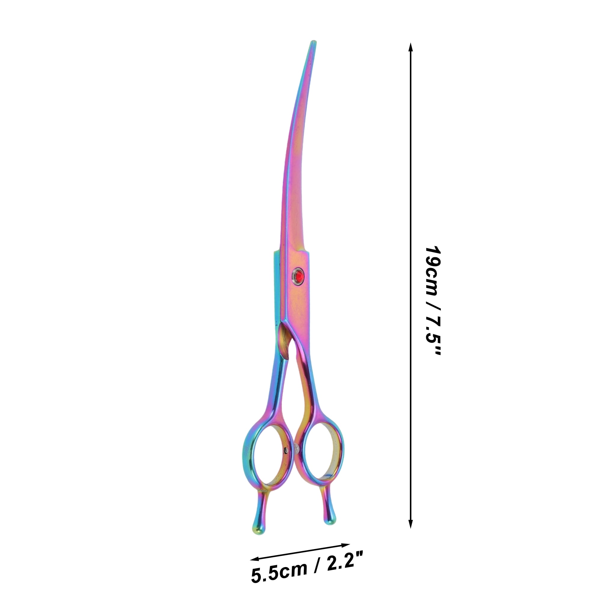 Unique Bargains Dog Grooming Scissors Steel Curved Shears 7.5in Assorted Color