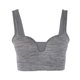thumbnail image 3 of Mujer Yoga Fitness Stretch Entrenamiento Camiseta sin mangas Chaleco sin costuras Sujetador deportivo acolchado inalámbrico (Gris S), 3 of 6